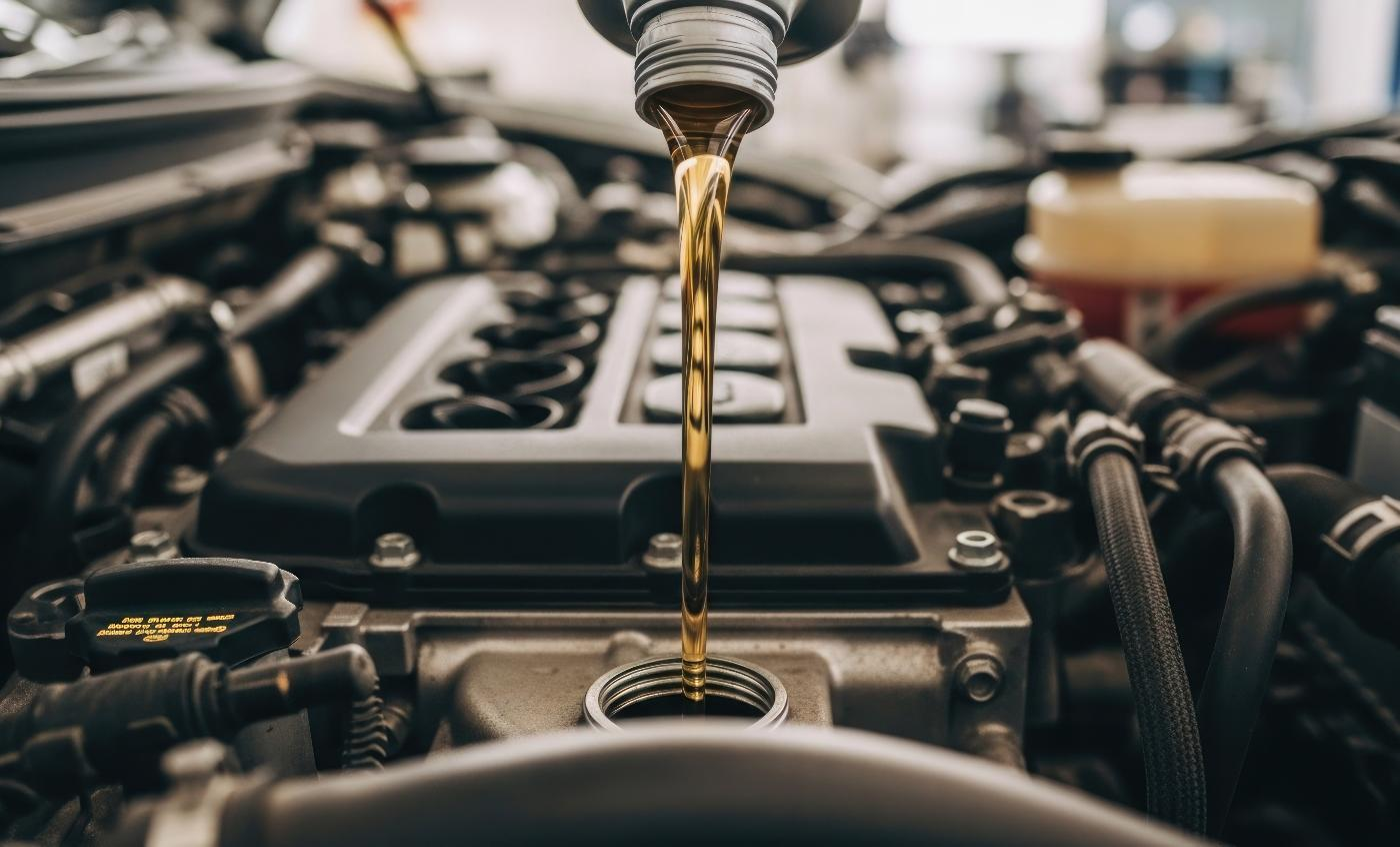 Oil being poured into a car engine